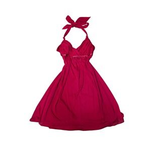 B. Wear Too! Byer California Y2K  Red Halter‎ Empire Waist Sequin Midi Dress